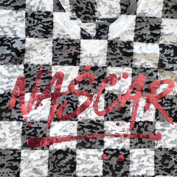 Nascar, Black and White Checkered, Racing T-Shirt, Womens, Size M, New With Tags - Picture 4 of 13